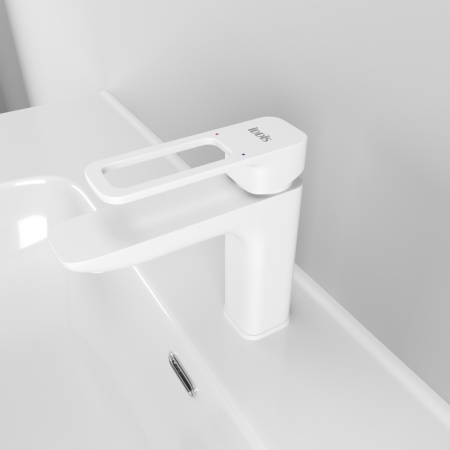 Смеситель для раковины IDDIS Slide (SLIWT00i01), белый матовый