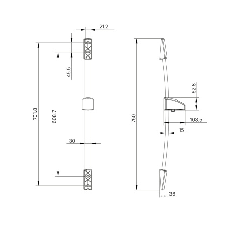 Штанга для душа 60 см IDDIS серия Оптима Хоум/Optima Home (A30311) с мыльницей