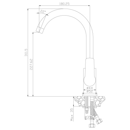 Смеситель для кухни ROSSINKA Silvermix Серия W (W35-24)