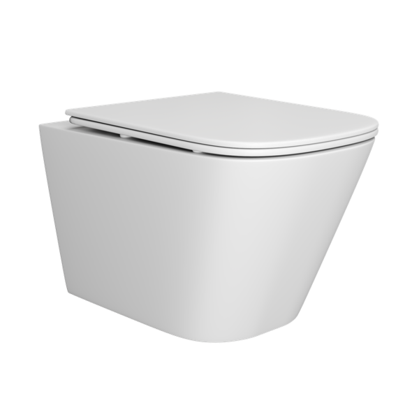 Подвесной безободковый унитаз ABELSBERG Object Ceramic (OBC80901WH) TornadoFlush и ультратонким сиденьем OneClick