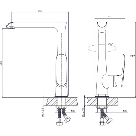 Смеситель для кухни RUSH Gozo (GZ3735-23)