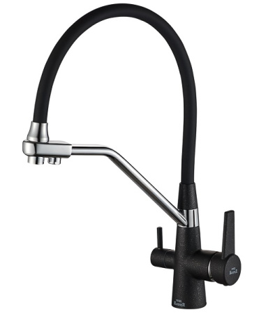 Смеситель для кухни ZORG Steel Hammer (SH 903-6 BLACK CR) с подключением к фильтру, черный