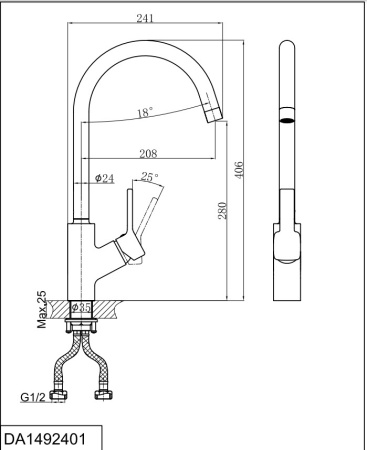 Смеситель для кухни DK Rhein.Dusseldorf (DA1492401)