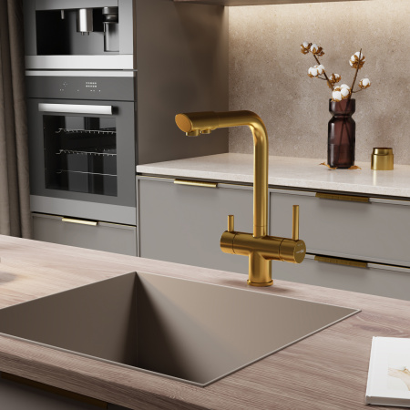 Смеситель для кухни под фильтр WasserKRAFT Kitchen (A8387), золото