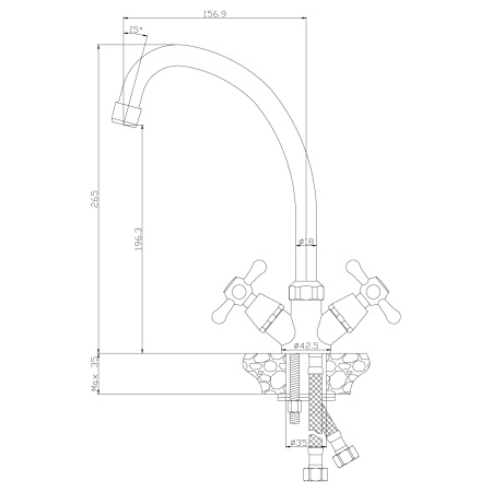 Смеситель для кухни ROSSINKA Silvermix Серия Y (Y02-71)