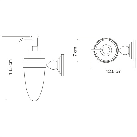 Дозатор для жидкого мыла WasserKRAFT  Ammer (K-7099) сталь