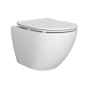 Подвесной безободковый унитаз ABELSBERG Arcade Ceramic (ARC60801WH) TornadoFlush и ультратонким сиденьем OneClick
