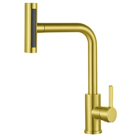 Смеситель для кухни ZORG Steel Hammer (SH 093 PVD BRONZE) с выдвижным изливом, бронзовый