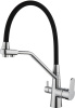 Смеситель для кухни с подключением к фильтру DK Rhein.Marx (DA1391901), гибкий излив, черный/хром