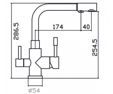 Смеситель для кухни ZORG SZR-1339M AER Inox под фильтр