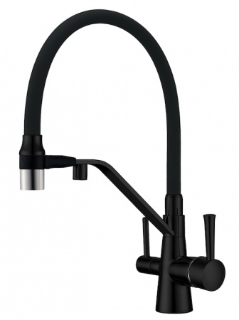 Смеситель для кухни с подключением к фильтру ZORG MAGNIT (ZR 356 YF-BLACK NICKEL) черный