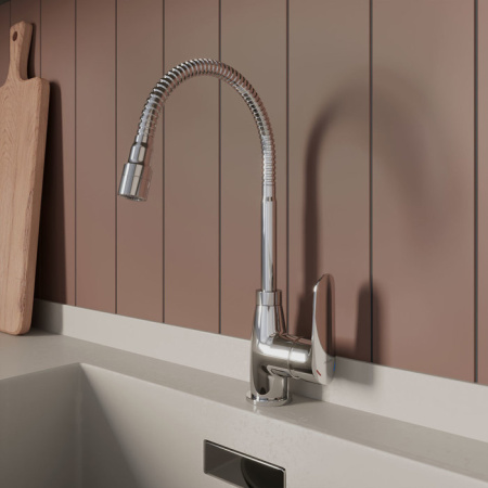 Смеситель для кухни с гибким изливом и душевой насадкой Milardo Meal (M07SB2FM05)