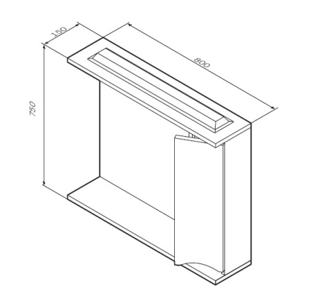 Зеркальный шкаф с подсветкой 80 см, AM.PM Like (M80MPR0801WG), правый, белый