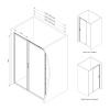 Дверь душевая в нишу, 120x195 см Am.Pm Gem (W90G-120-1-195BT) черная