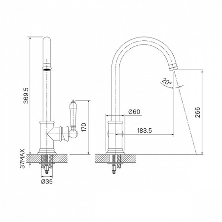 Смеситель для кухни IDDIS Oxford (OXFSBJ0i05) с керамической ручкой