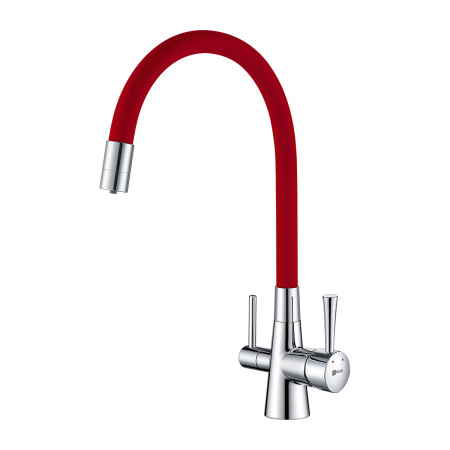 Смеситель для кухни LEMARK Comfort (LM3075C-Red) с подключением к фильтру, красный