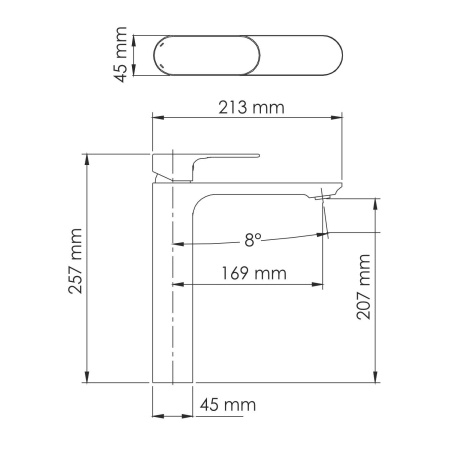 Смеситель для накладной раковины WasserKRAFT серия Dinkel (5803H)