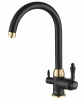 Смеситель для кухни с подключением к фильтру ZORG Steel Hammer (SH 723 BLACK BR) черный/бронза
