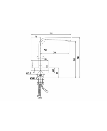 Смеситель для кухни ZORG (SZR-2020 BRONZE), с подключением к фильтру, бронза