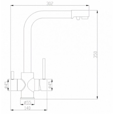 Смеситель для кухни с подключением к фильтру ZORG Steel Hammer (SH 552 CR)