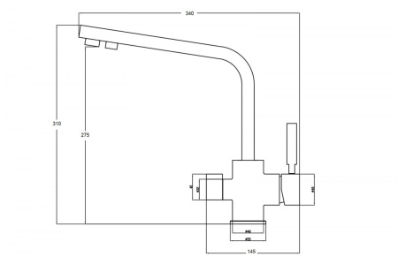 Смеситель для кухни с подключением к фильтру ZORG Steel Hammer (SH 909 BLACK BR) черный/бронза