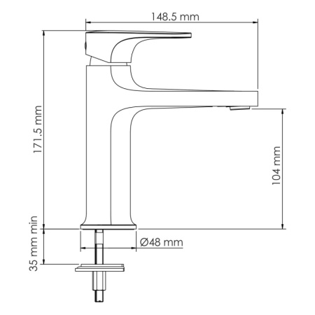 Смеситель для раковины WasserKRAFT Neckar (2103) глянцевое золото