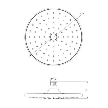Верхний душ LEMARK (LM8130C), хром/белый