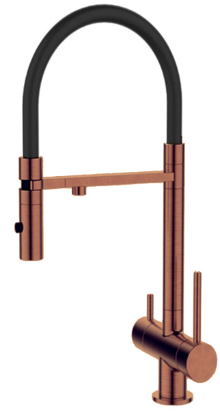 Смеситель для кухни с фильтром и гибким изливом DQ Kitchen (DA1462502Rose) розовое золото