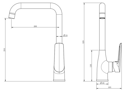 Смеситель для кухни ESKO Lagos Black (LG06B) черный