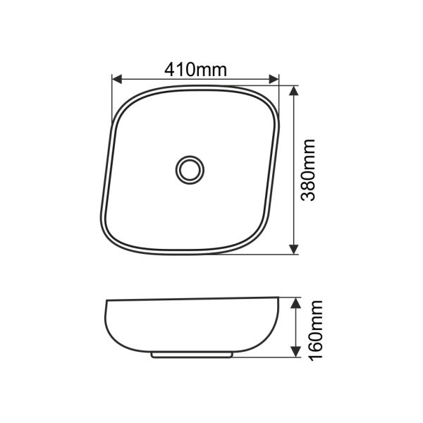 Раковина накладная на столешницу MELANA (320329) сложной формы, белая