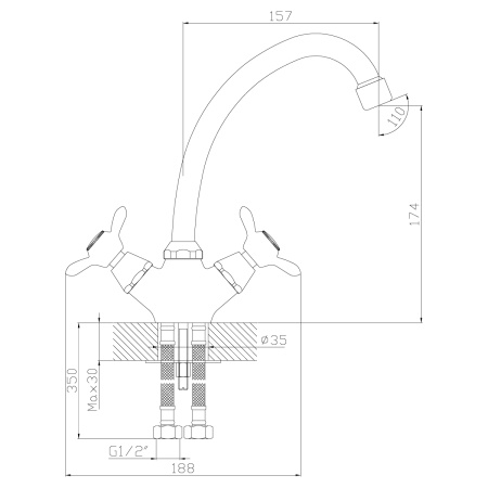 Смеситель для кухни ROSSINKA Silvermix Серия Q (Q02-71)