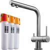 Комплект смеситель для кухни OMOIKIRI Nagano (4011.8028) с фильтром Pure Drop Lite, сталь