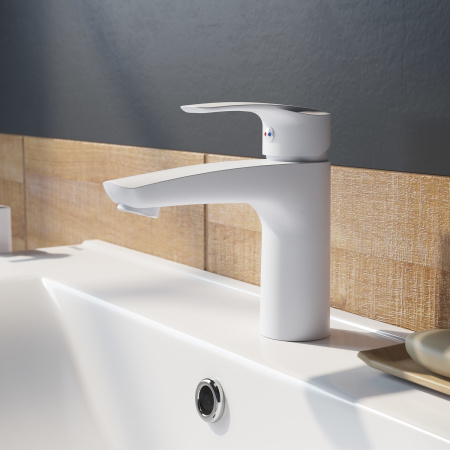 Смеситель для раковины IDDIS серия Ray (RAYWT00i01), белый матовый