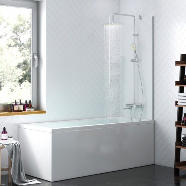 Душевая шторка на ванну 80х140 см Damixa Skyline (DX35WBS-080-140MT) фиксированная