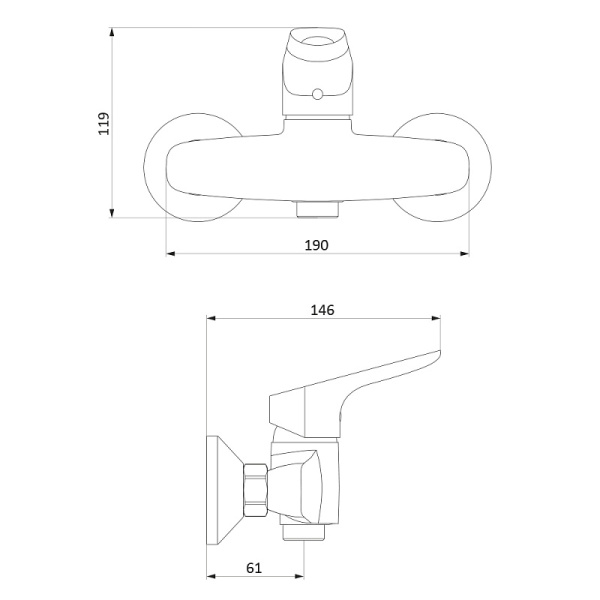 Смеситель для душа DAMIXA Jupiter (772000001) без излива