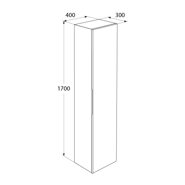 Пенал для ванной комнаты, подвесной, белый, 40 см, IDDIS Mirro (MIR4000i97)