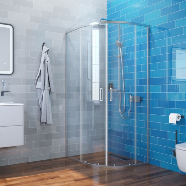 Душевое ограждение 100х80х195,  IDDIS Zodiac (ZOD6CR8i23), глянцевый алюминий