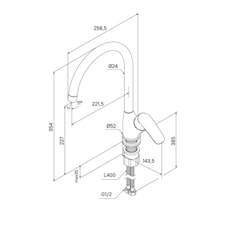 Смеситель для кухни Milardo Rora (RORSB0JM05)