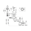 Арматура для одночашевых моек Omoikiri WK-1-S-IN (4956490) со скрытым прямоугольным переливом, сталь