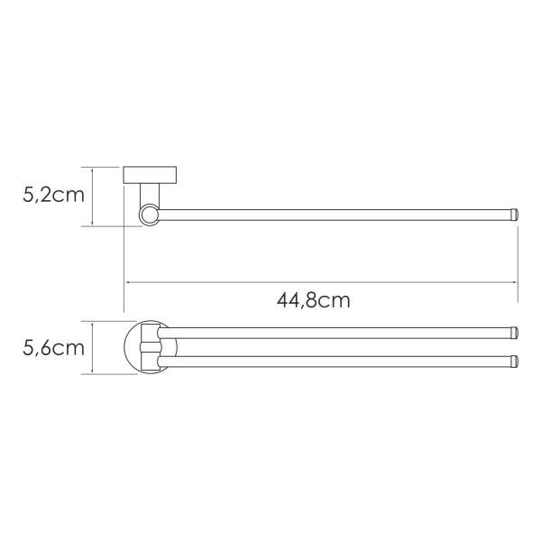Держатель полотенец двойной WasserKRAFT  Isen (K-4031)