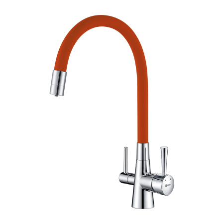 Смеситель для кухни LEMARK Comfort (LM3075C-Orange) с подключением к фильтру, оранжевый