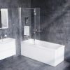 Душевая шторка на ванну 80х150 см Damixa Skyline (DX35WBS-D7W1-150MT ) с полотенцедержателем