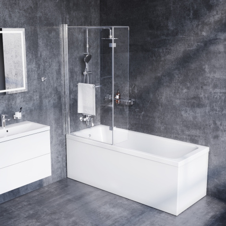 Душевая шторка на ванну 80х150 см Damixa Skyline (DX35WBS-D7W1-150MT ) с полотенцедержателем