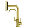 Смеситель для кухни ZORG Steel Hammer (SH 091 PVD BRONZE) с подключением к фильтру и выдвижным изливом, бронзовый