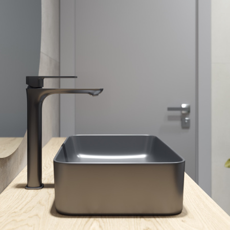 Смеситель для накладной раковины IDDIS Slide (SLIGM01i01) черный графит