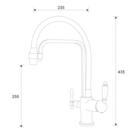 Смеситель для кухонной мойки ZORG Sanitary (ZR 342-6 YF), хром