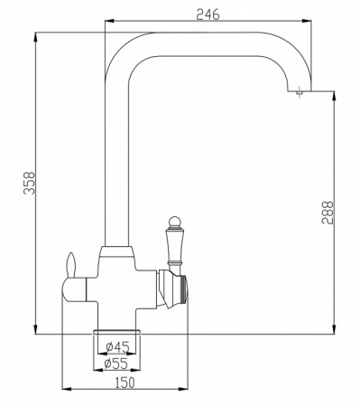 Смеситель для кухни с подключением к фильтру ZORG Steel Hammer (SH 725 BRONZE) бронза