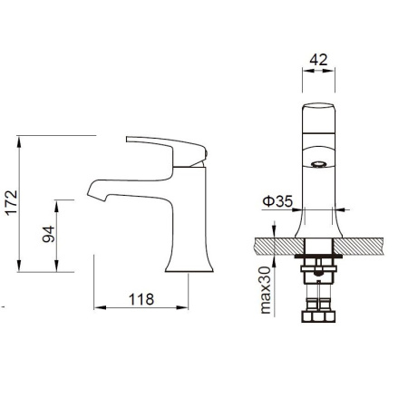 Смеситель для раковины Zeegres Z.RILL (47003001)