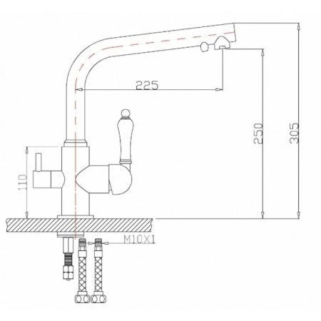 Смеситель для кухни ZORG Clean Water (ZR 313 YF-33 SATIN) под фильтр