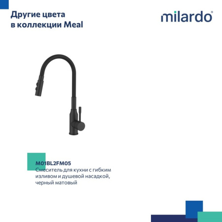 Смеситель для кухни с гибким изливом Milardo Meal (M01SB2FM05)
